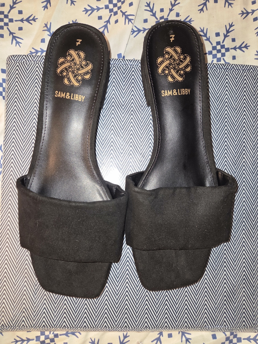 Sam & Libby Black Slip-On Mule Sandals